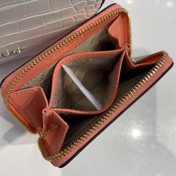 Michael Kors Jet Set Travel Medium Zip Around Card Case Sherbert Multi - Picture 7 of 16